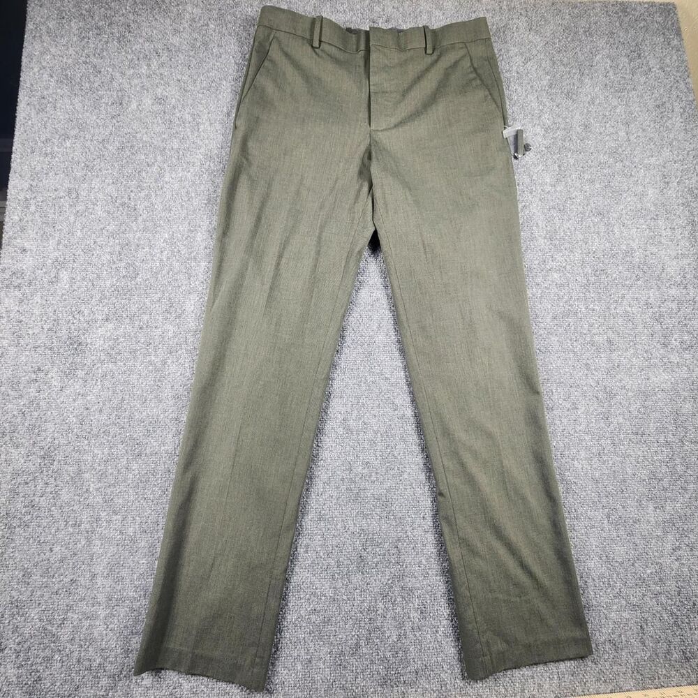 Perry-ellis Men's Green and Khaki Tailored-trousers